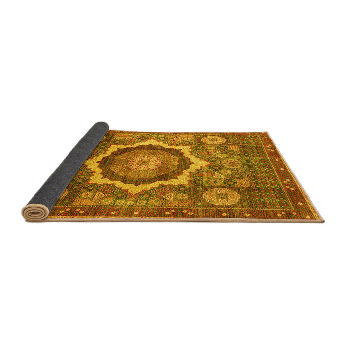 Sideview of Abstract Yellow Modern Rug, abs4170yw