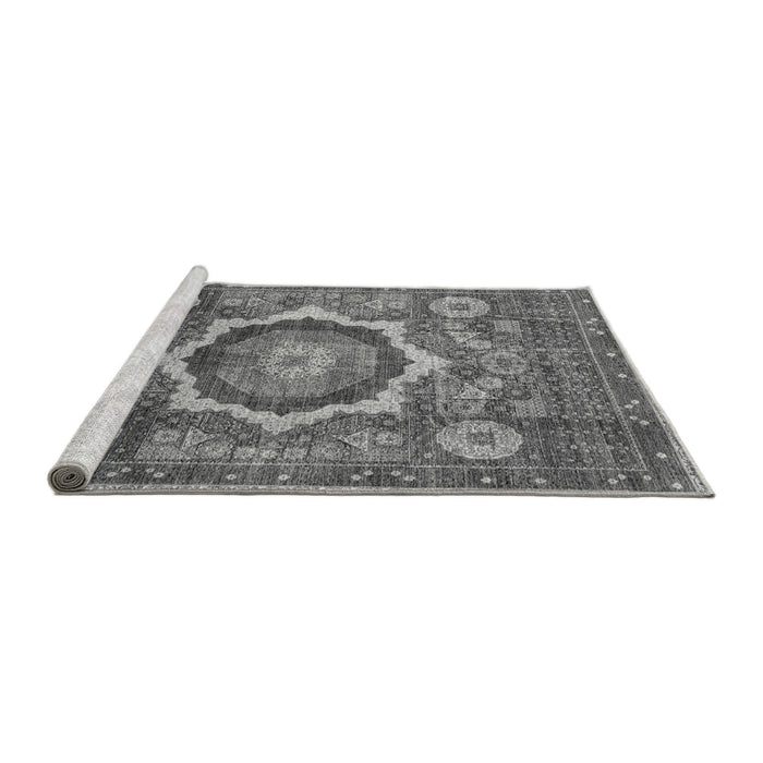 Sideview of Machine Washable Abstract Gray Modern Rug, wshabs4170gry
