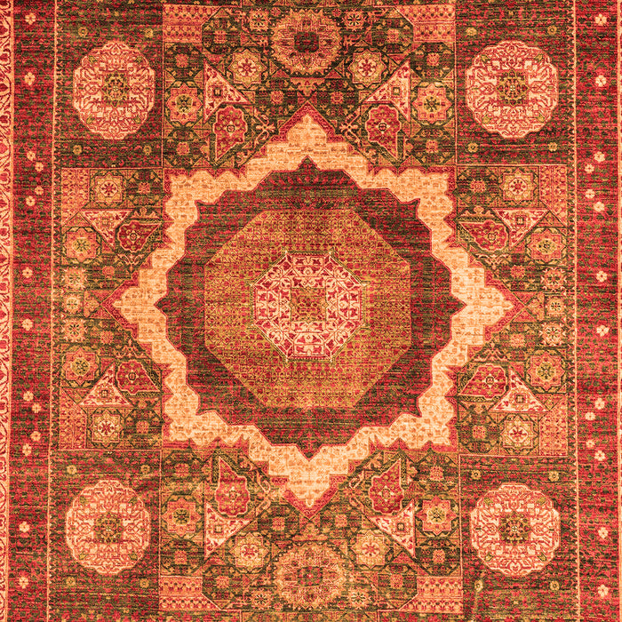 Machine Washable Abstract Orange Modern Area Rugs, wshabs4170org