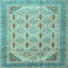 Square Abstract Light Blue Modern Rug, abs4171lblu