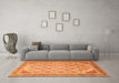 Machine Washable Abstract Orange Modern Area Rugs in a Living Room, wshabs4171org