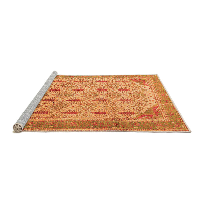 Sideview of Machine Washable Abstract Orange Modern Area Rugs, wshabs4171org
