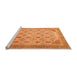 Sideview of Machine Washable Abstract Orange Modern Area Rugs, wshabs4171org