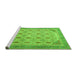 Sideview of Machine Washable Abstract Green Modern Area Rugs, wshabs4171grn