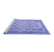 Sideview of Machine Washable Abstract Blue Modern Rug, wshabs4171blu