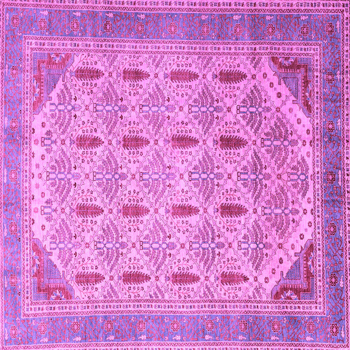 Square Machine Washable Abstract Purple Modern Area Rugs, wshabs4171pur