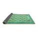 Sideview of Abstract Turquoise Modern Rug, abs4171turq