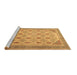 Sideview of Machine Washable Abstract Brown Modern Rug, wshabs4171brn