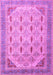 Machine Washable Abstract Purple Modern Area Rugs, wshabs4171pur