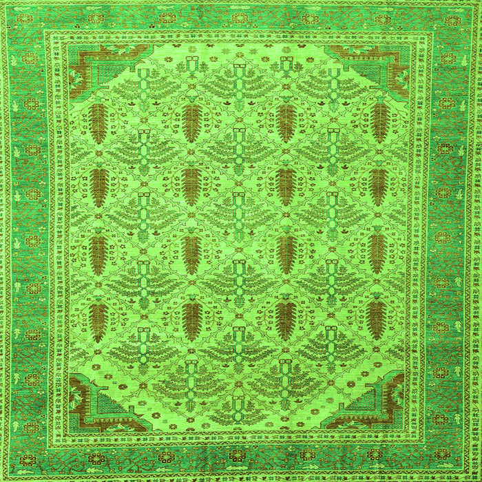 Square Abstract Green Modern Rug, abs4171grn
