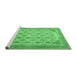 Sideview of Machine Washable Abstract Emerald Green Modern Area Rugs, wshabs4171emgrn