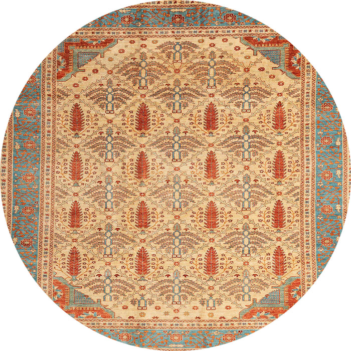 Round Abstract Chocolate Brown Modern Rug, abs4171