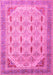 Machine Washable Abstract Pink Modern Rug, wshabs4171pnk