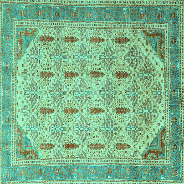 Square Abstract Turquoise Modern Rug, abs4171turq