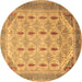 Round Abstract Brown Modern Rug, abs4171brn