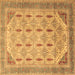 Square Abstract Brown Modern Rug, abs4171brn