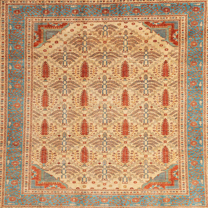 Square Abstract Chocolate Brown Modern Rug, abs4171