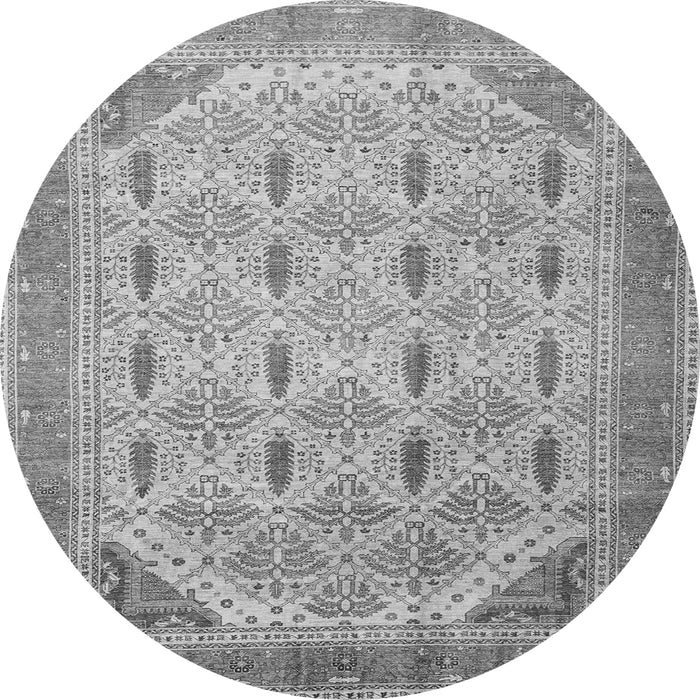 Round Abstract Gray Modern Rug, abs4171gry