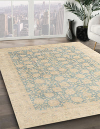 Abstract Sand Brown Oriental Rug, abs4172