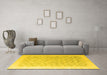 Machine Washable Oriental Yellow Modern Rug in a Living Room, wshabs4172yw