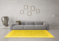 Machine Washable Oriental Yellow Modern Rug, wshabs4172yw