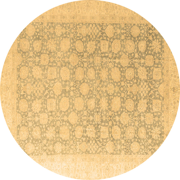 Round Oriental Brown Modern Rug, abs4172brn