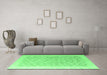 Machine Washable Oriental Emerald Green Modern Area Rugs in a Living Room,, wshabs4172emgrn