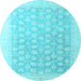 Round Oriental Light Blue Modern Rug, abs4172lblu