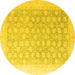 Round Oriental Yellow Modern Rug, abs4172yw