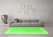 Machine Washable Oriental Green Modern Area Rugs in a Living Room,, wshabs4172grn