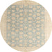 Round Abstract Sand Brown Oriental Rug, abs4172