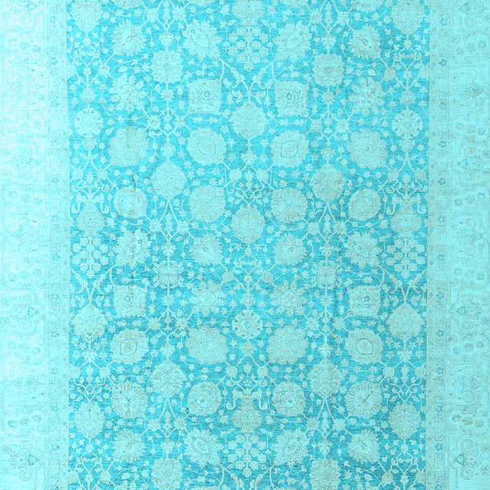 Machine Washable Oriental Light Blue Modern Rug, wshabs4172lblu