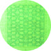 Round Oriental Green Modern Rug, abs4172grn