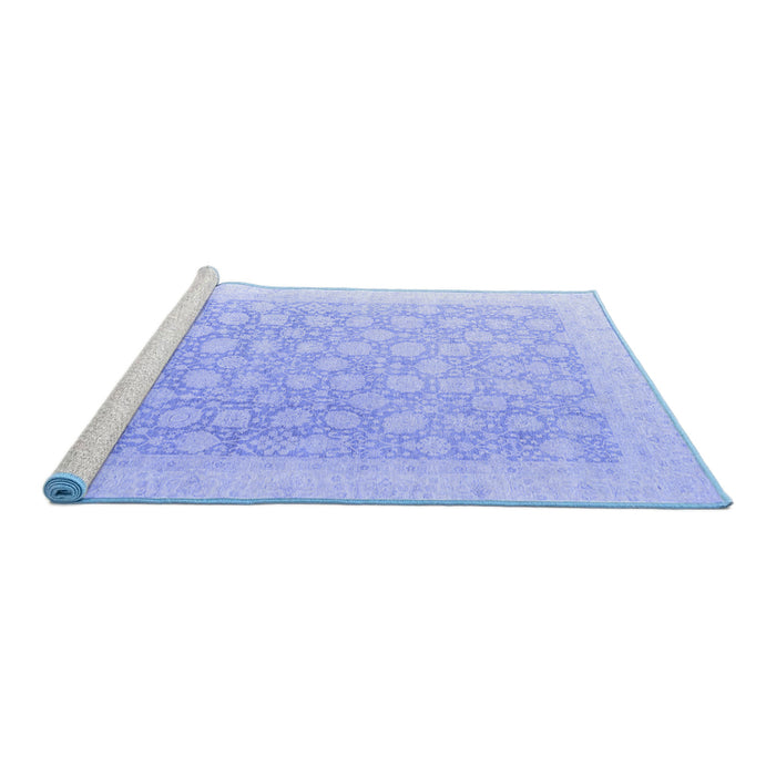 Sideview of Machine Washable Oriental Blue Modern Rug, wshabs4172blu