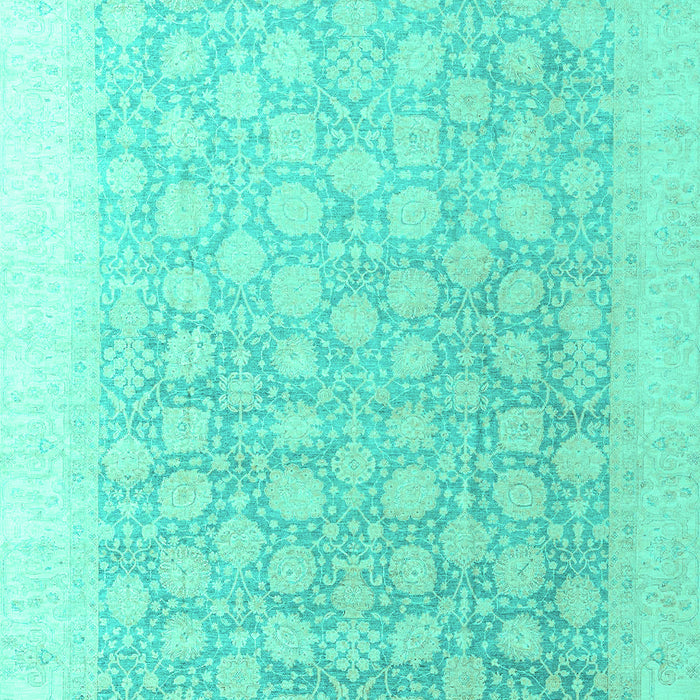 Machine Washable Oriental Turquoise Modern Area Rugs, wshabs4172turq