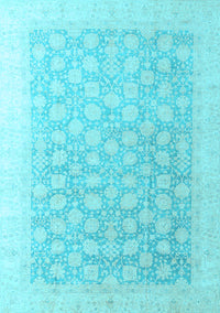 Oriental Light Blue Modern Rug, abs4172lblu