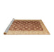 Sideview of Machine Washable Abstract Red Rug, wshabs4173