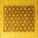 Square Oriental Yellow Traditional Rug, abs4173yw