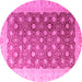 Round Oriental Pink Traditional Rug, abs4173pnk