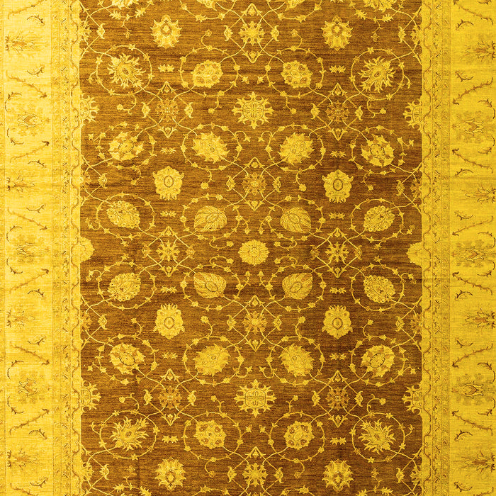 Machine Washable Oriental Yellow Traditional Rug, wshabs4173yw