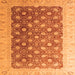 Square Oriental Orange Traditional Rug, abs4173org