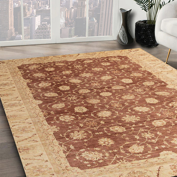 Abstract Red Oriental Rug in Family Room, abs4173