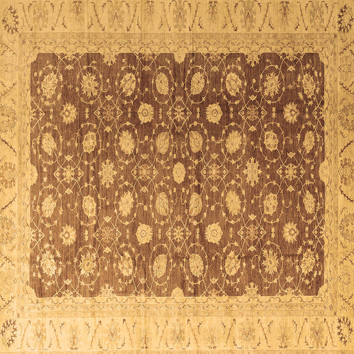 Square Oriental Brown Traditional Rug, abs4173brn