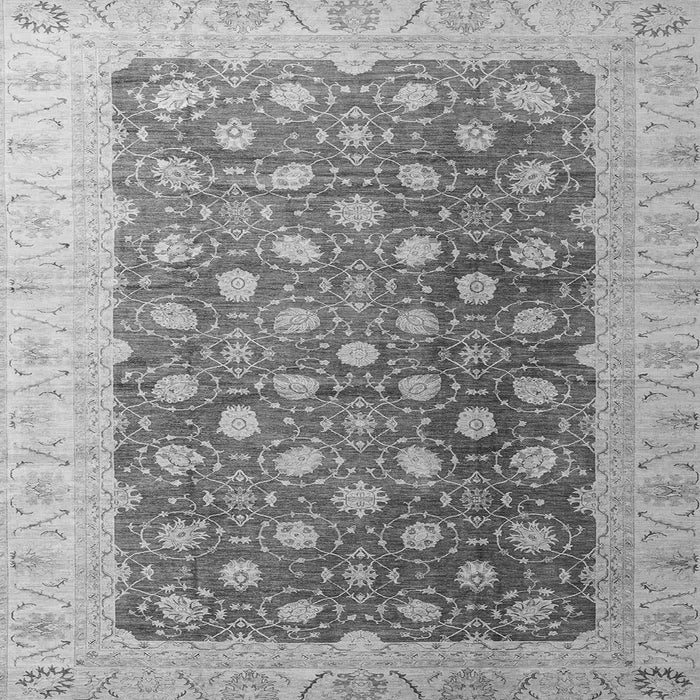 Square Machine Washable Oriental Gray Traditional Rug, wshabs4173gry