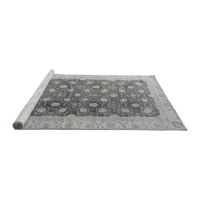 Sideview of Machine Washable Oriental Gray Traditional Rug, wshabs4173gry