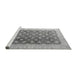 Sideview of Machine Washable Oriental Gray Traditional Rug, wshabs4173gry