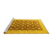 Sideview of Machine Washable Oriental Yellow Traditional Rug, wshabs4173yw