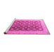 Sideview of Machine Washable Oriental Pink Traditional Rug, wshabs4173pnk