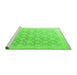 Sideview of Machine Washable Abstract Green Modern Area Rugs, wshabs4174grn