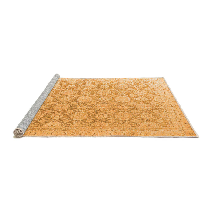 Sideview of Machine Washable Abstract Orange Modern Area Rugs, wshabs4174org
